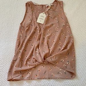 Flowy pink floral tank top